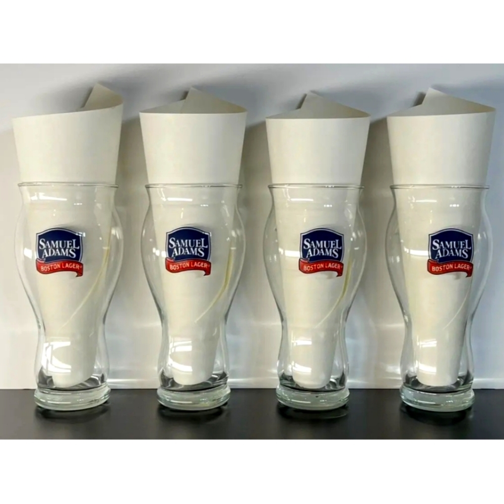 Samuel Adams Beer Glasses (Set of 4) 16 oz Boston  Lager Pint Glasses